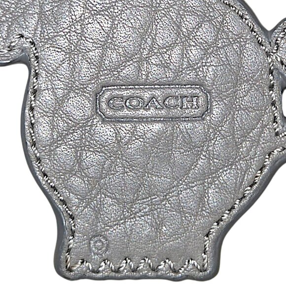 Coach Elephant Leather Keychain Gray Pink Whimsical Bag Charm - Rare, Authentic - Picture 4 of 4